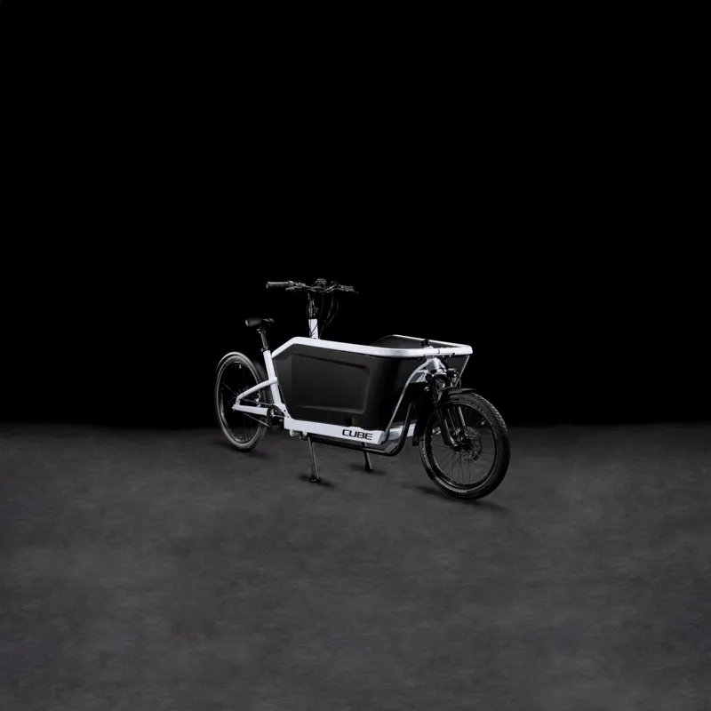 Cube Cargo Hybrid 500 Electric Cargo Bike in White/Black-9